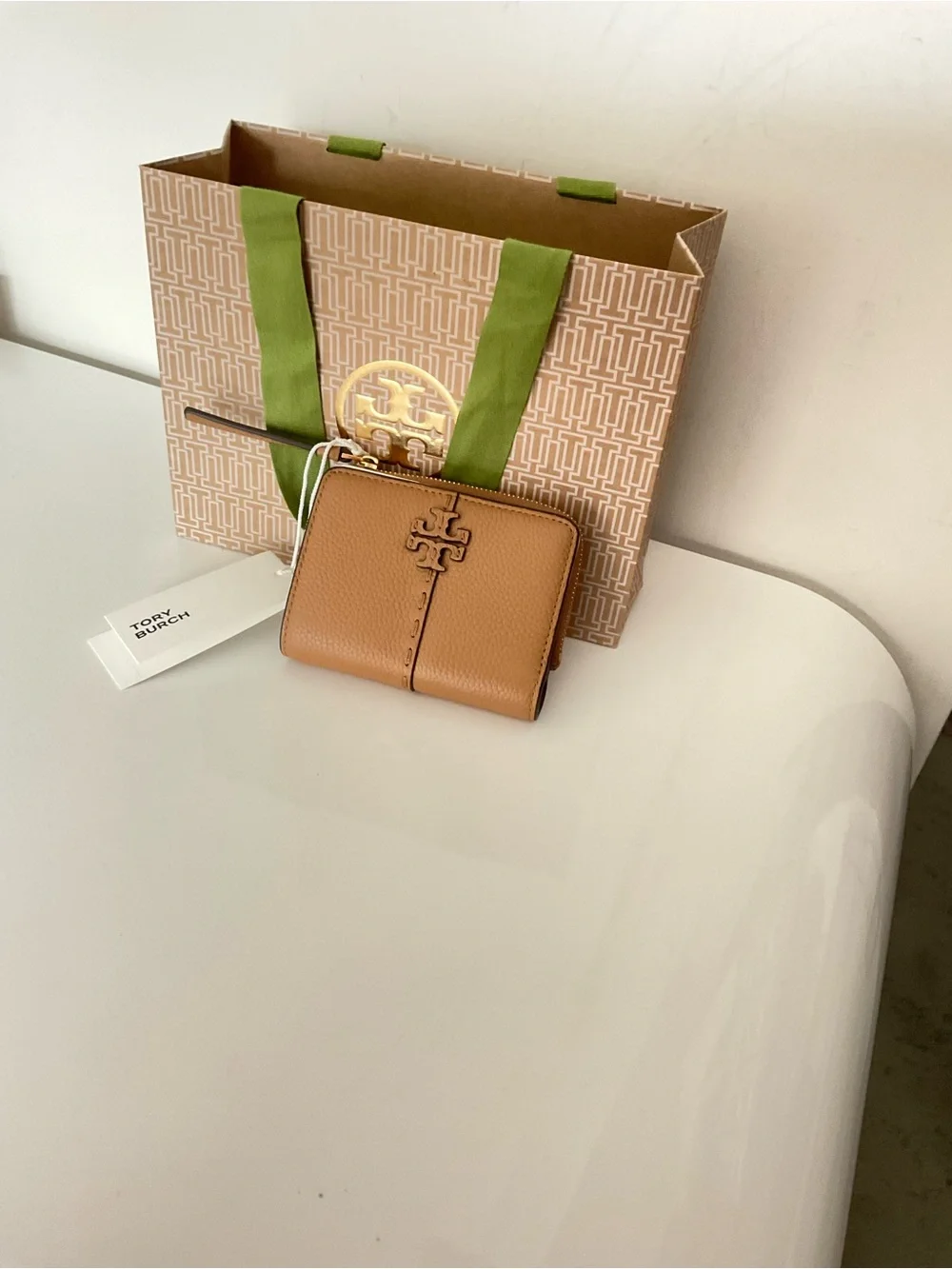 Tory Burch Tiramisu McGraw Pebbled Leather Bi-Fold Wallet (NWT)